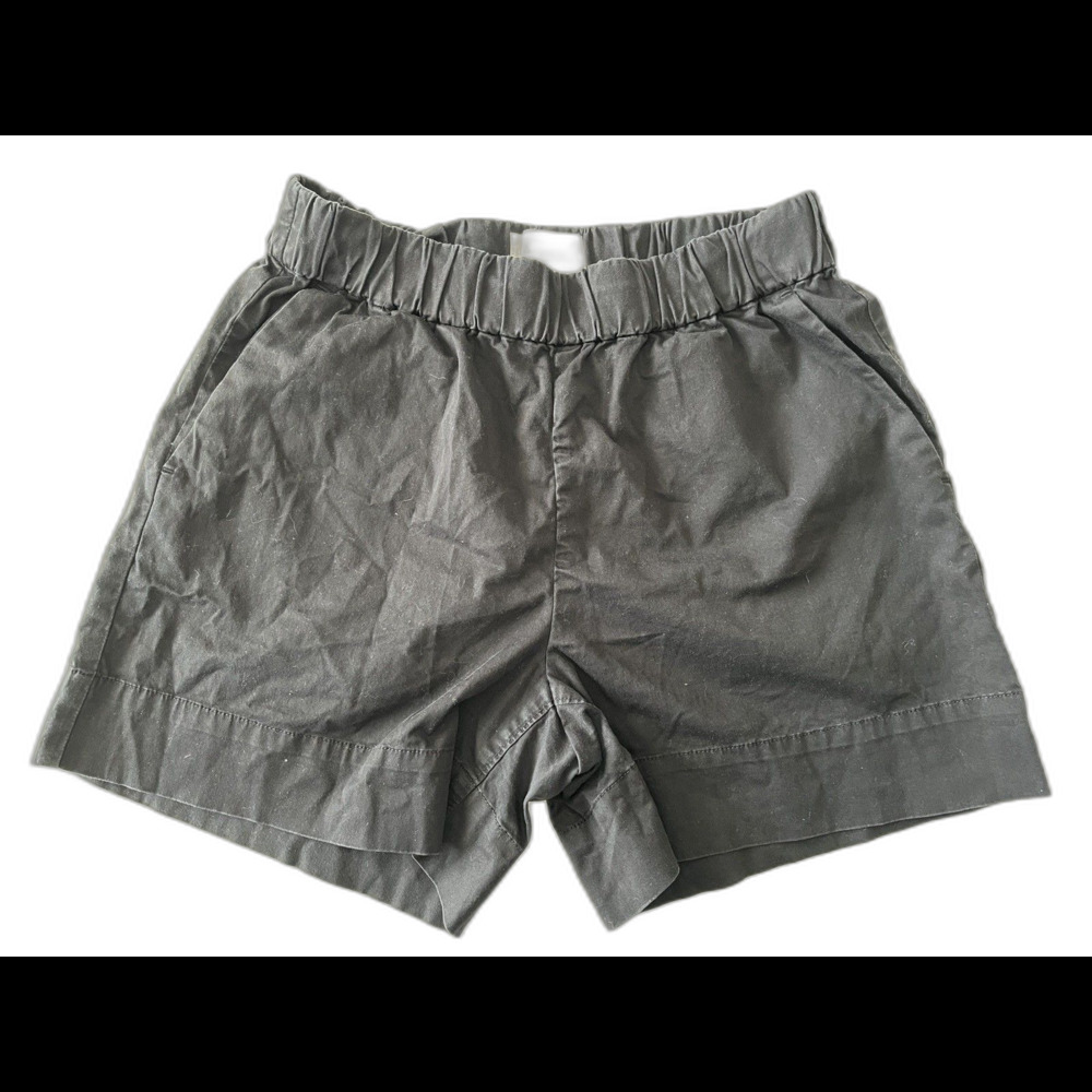NWOT Everlane Easy Shorts 6 Black Elastic Waist Pull On Pockets Organic Cotton